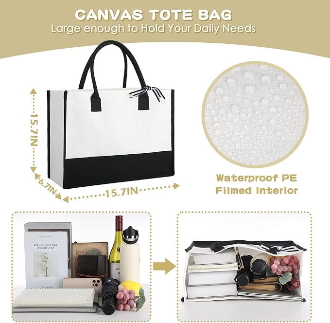 Reginary 12 bolsas de lona clásicas personalizadas para playa miniatura 2