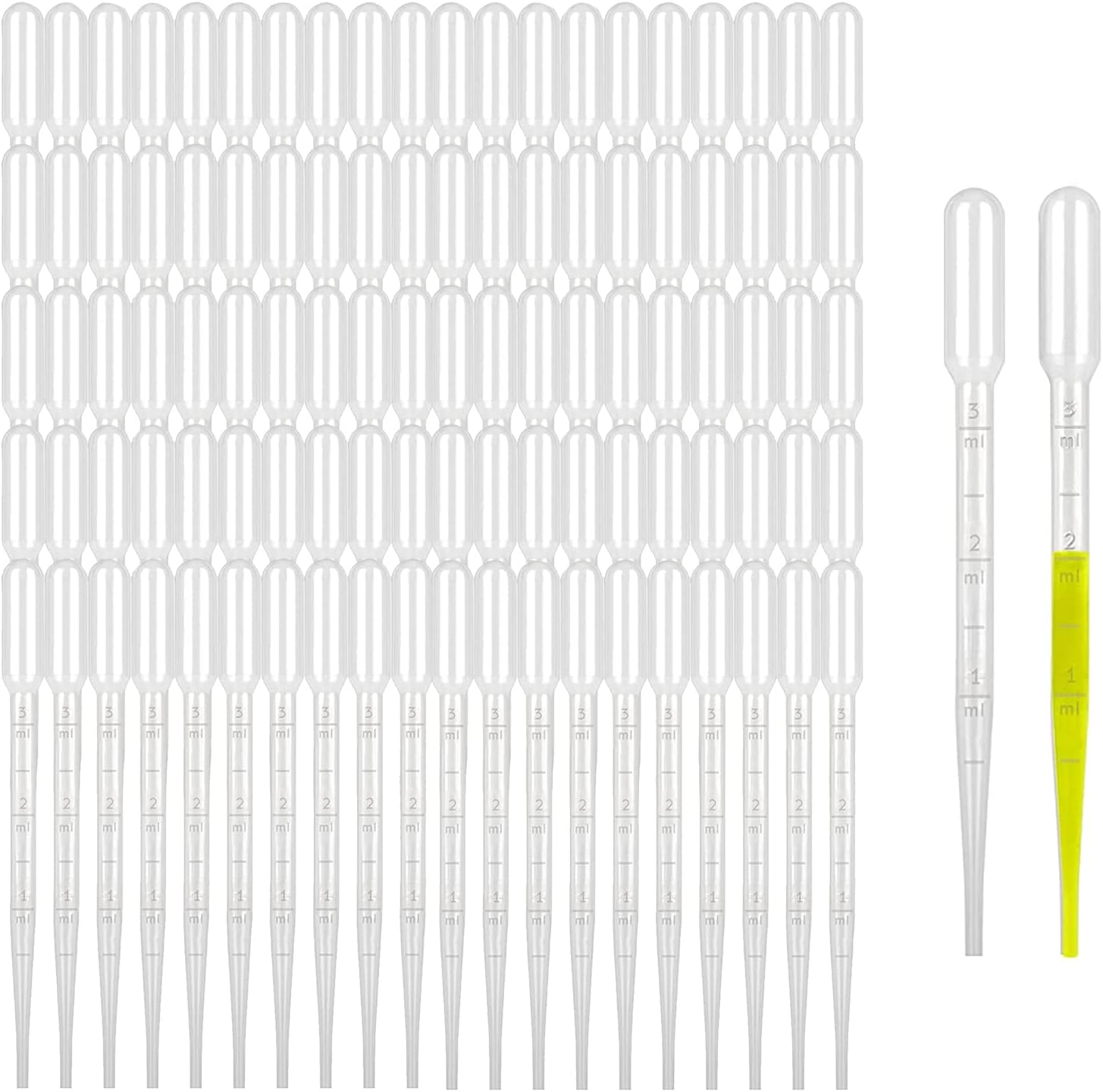 DAYONG 100PS Plastic Pipettes Dropper.3ml Pipette Eye Dropper for Essential Oils.Makeup Tool & Science Laboratory