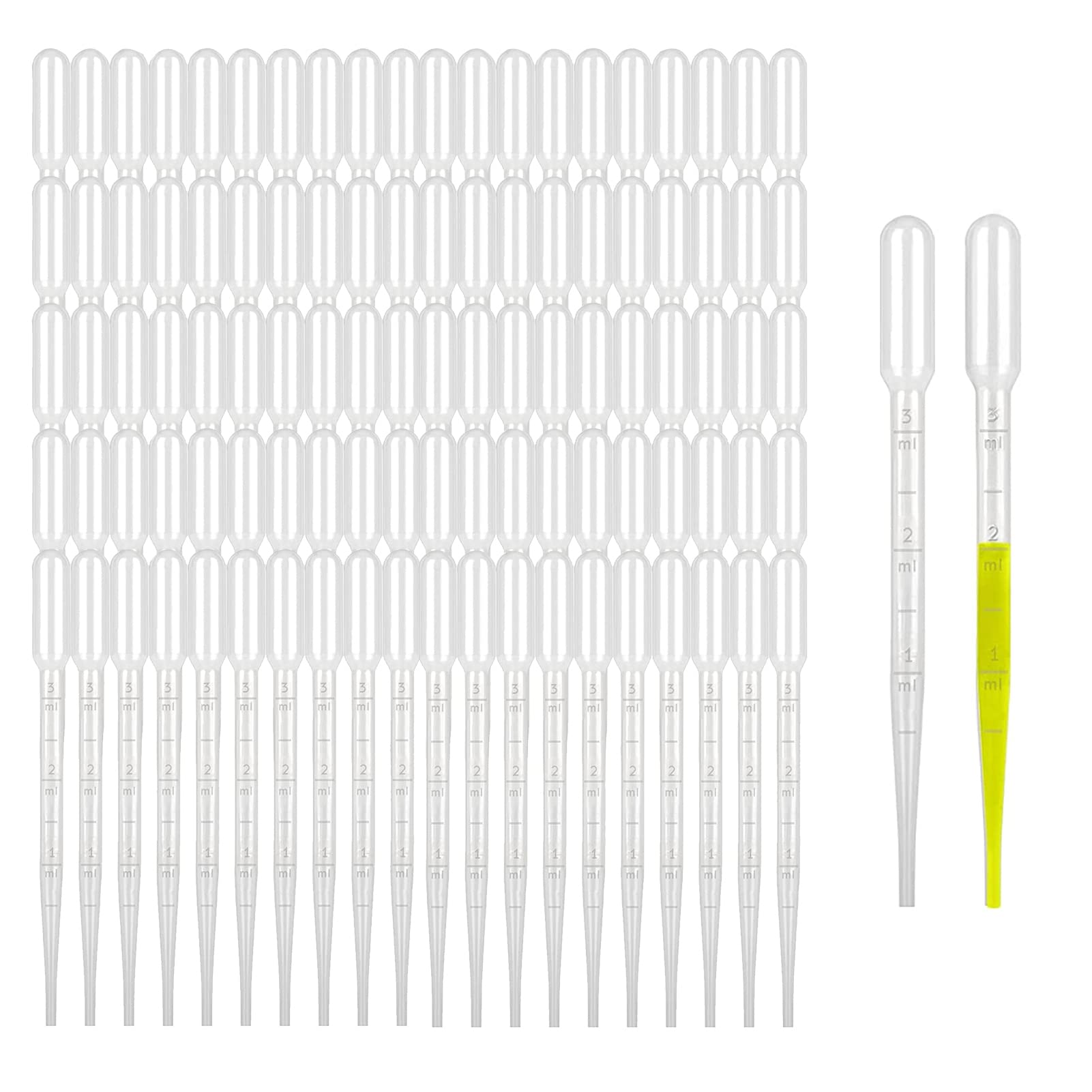 100PS Plastic Pipettes Dropper.3ml Pipette Eye Dropper for Essential Oils.Makeup Tool & Science Laboratory