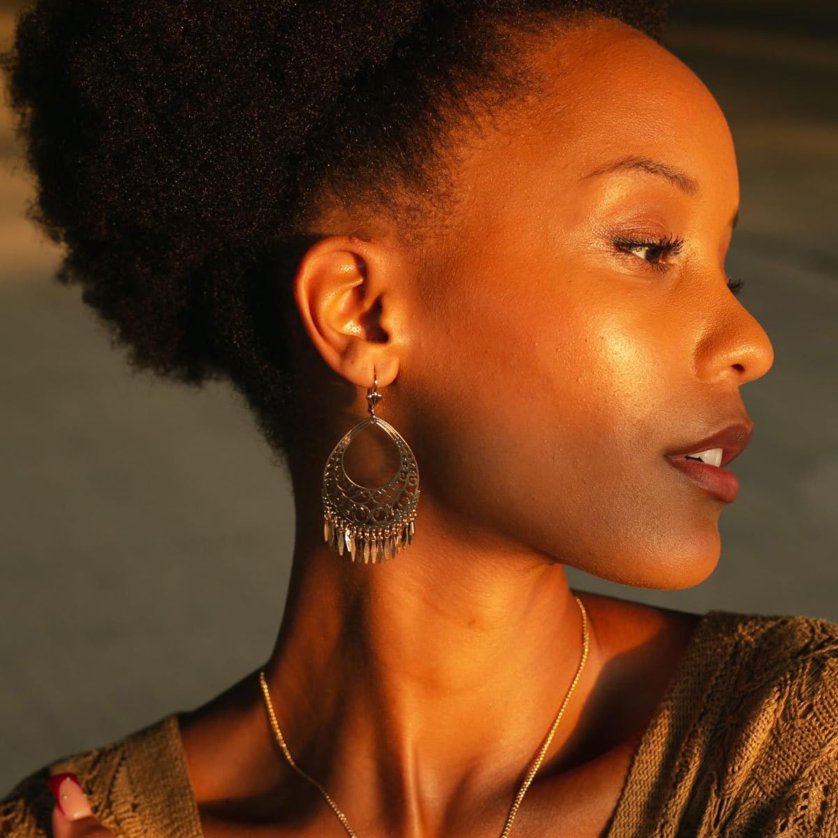 Chandelier Earrings for Women Vintage Indian Earrings Boho Tassel Statement Earring Lightweight Bollywood Jewelry Handmade Hypoallergenic Statement Jewelry - Image 3