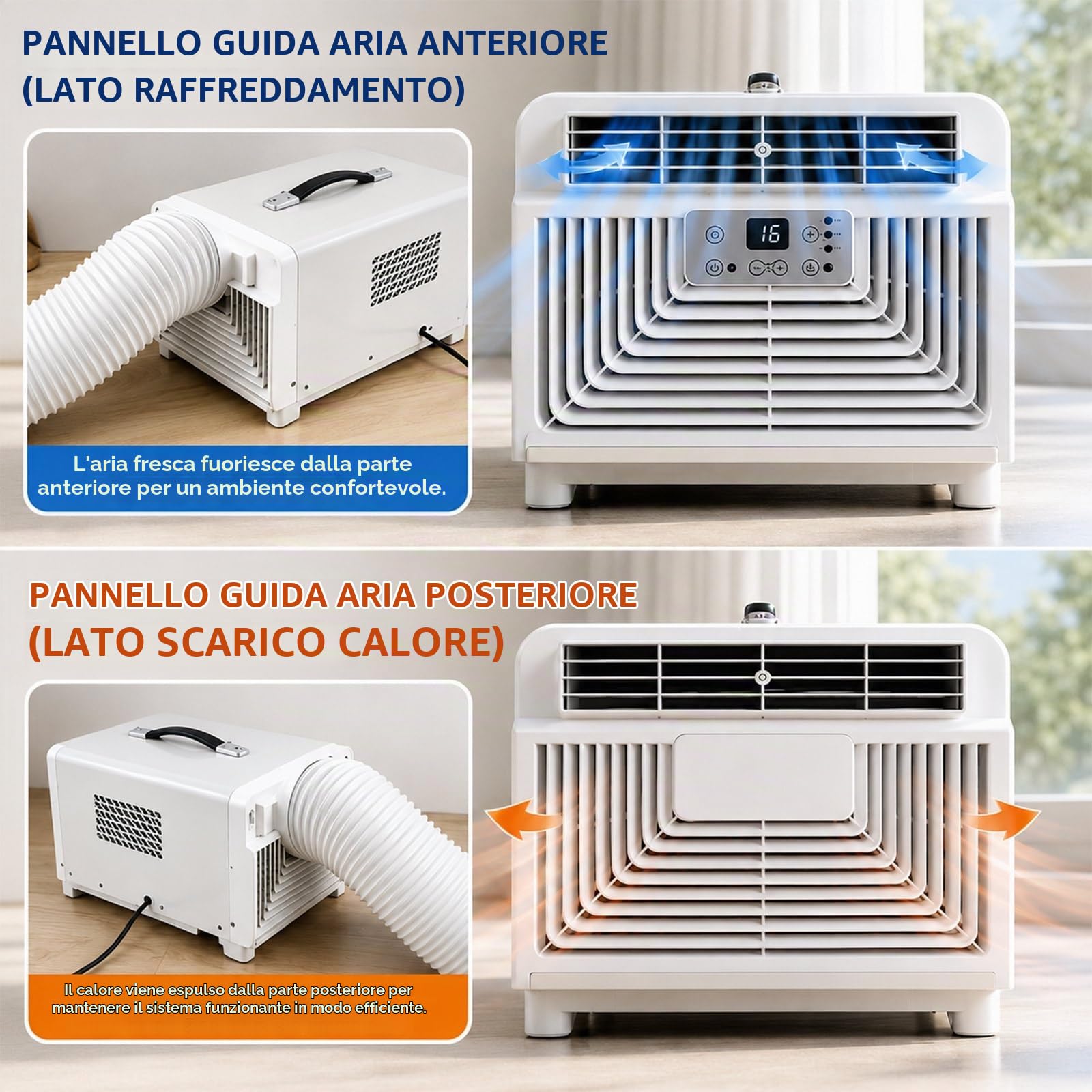 Mini Condizionatore Portatile con Vero Compressore, Climatizzatore da Campeggio 2700 BTU, 3-in-1 Raffreddatore Silenzioso 45dB per tendas, Camper, Va-ns e Avventure all'Aperto