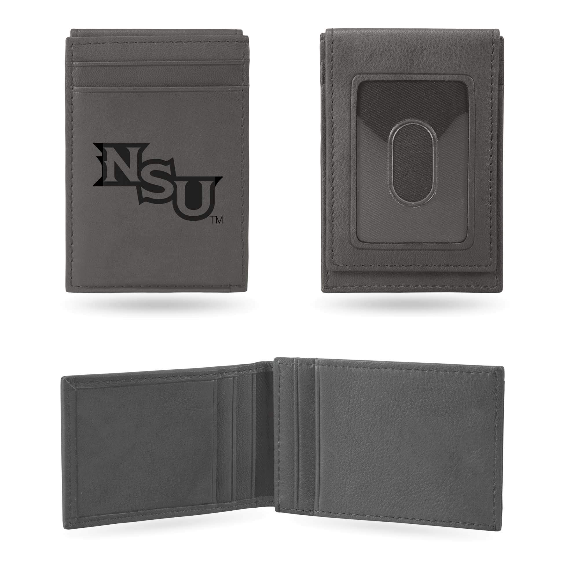 Rico Industries NCAA Gray Laser Engraved Front Pocket Wallet - Compact/Comfortable/Slim