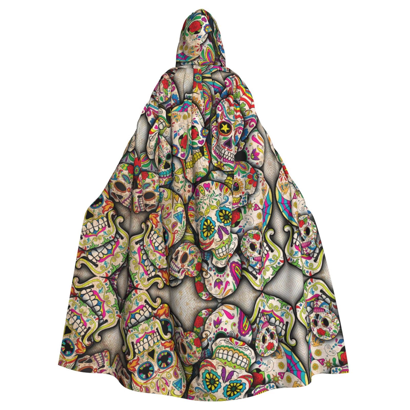 Skull Unisex Hooded Halloween Cloak Cosplay Halloween Christmas Fancy Dress Costumes For Adults