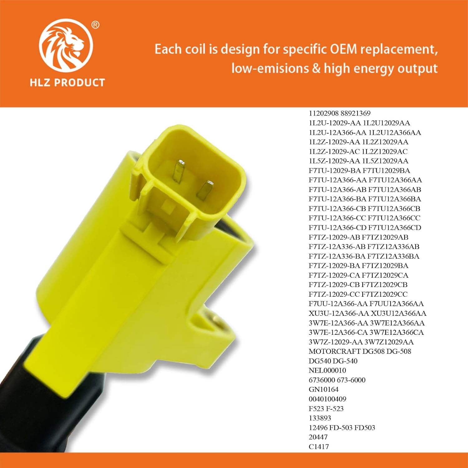 HIGH PERFORMANCE Ignition Coil Pack OF 8 Compatible with Ford Mercury F150 F250 E150 E350 Lincoln Navigator Town Car Crown Victoria Expedition Mustang 4.6 5.4 6.8 V8 V10 for DG508 FD503