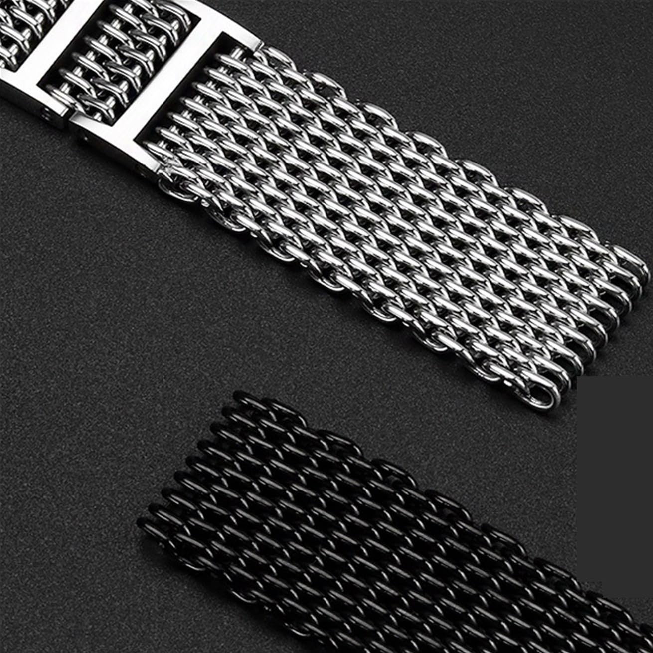 Cinturino in maglia di acciaio inossidabile da uomo e donna con sgancio rapido 20 mm, 22, 24