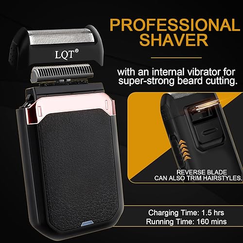 Miniatura 6 de Juego de cortapelos inalámbrico para hombre con pantalla LED, recortadora de barba y bigote ajustable, cuchillas autoafilables, máquina de corte de