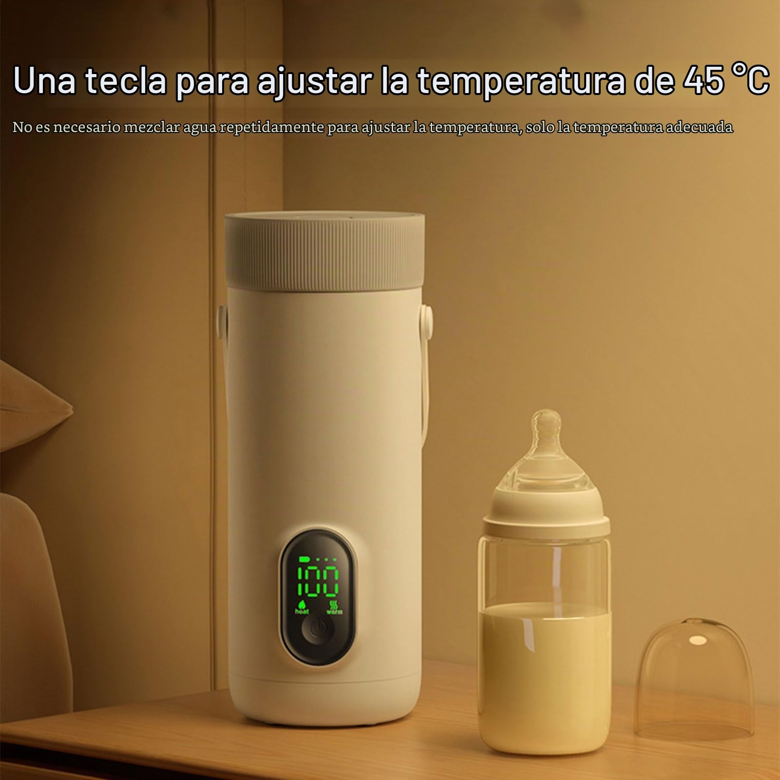 Hervidor Eléctrico de Viaje, Portátil 45 ℃ -100 ℃ Caldera de Agua Caliente Hirviendo Rápida, Calentador de Agua Pequeño con Batería para Agua Caliente Al Aire Libre, té, café