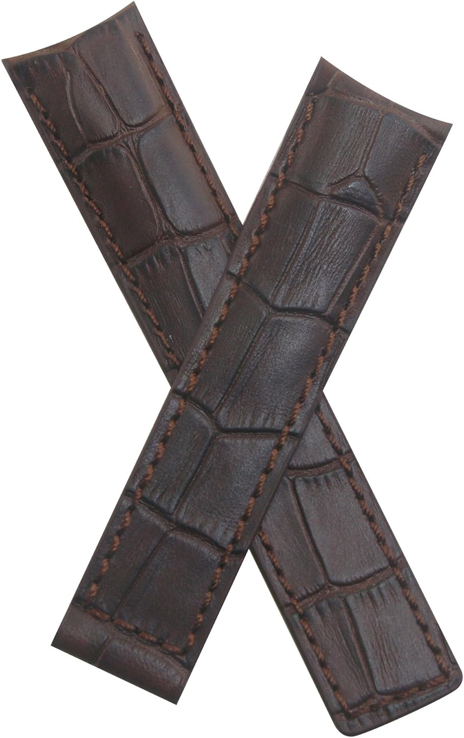 Dark Brown Crocodile-Style Leather Strap to fit TAG Heuer Grand Carrera Models Listed Below