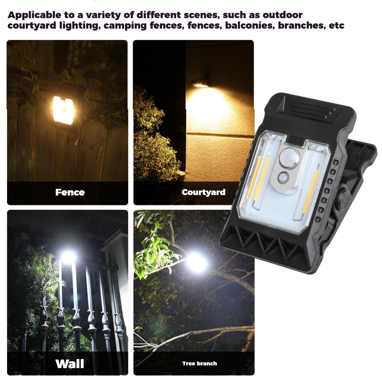 Klemzonnelamp Voor Buiten – IP65 Waterdicht – 360° Draaibaar – Beweging Tot 8 Meter – Voor Tuin, Zwembad, Garage