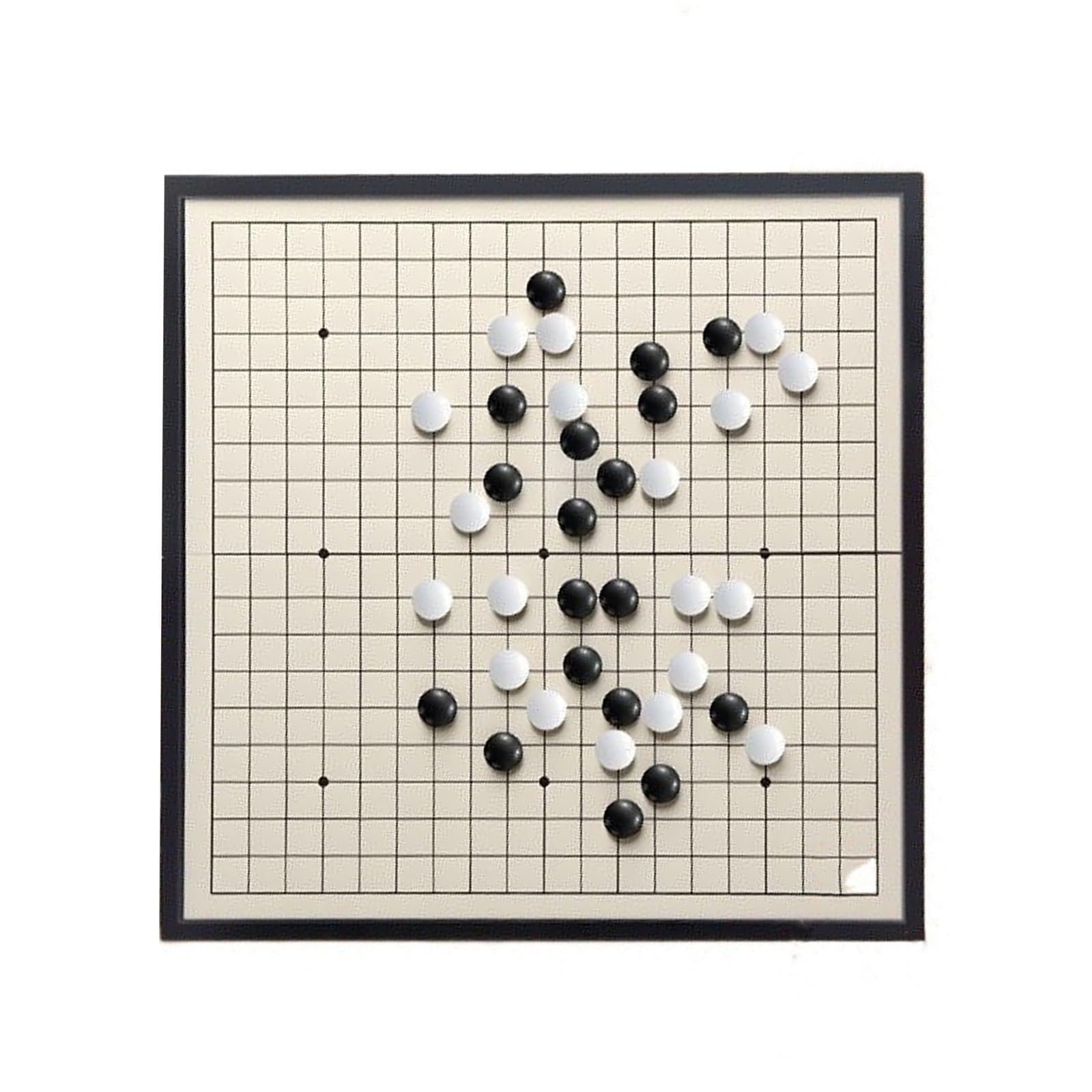 Juego de Go portátil con Tablero magnético, Ligero y Plegable, Jugadores Principiantes.(Yellow,C)
