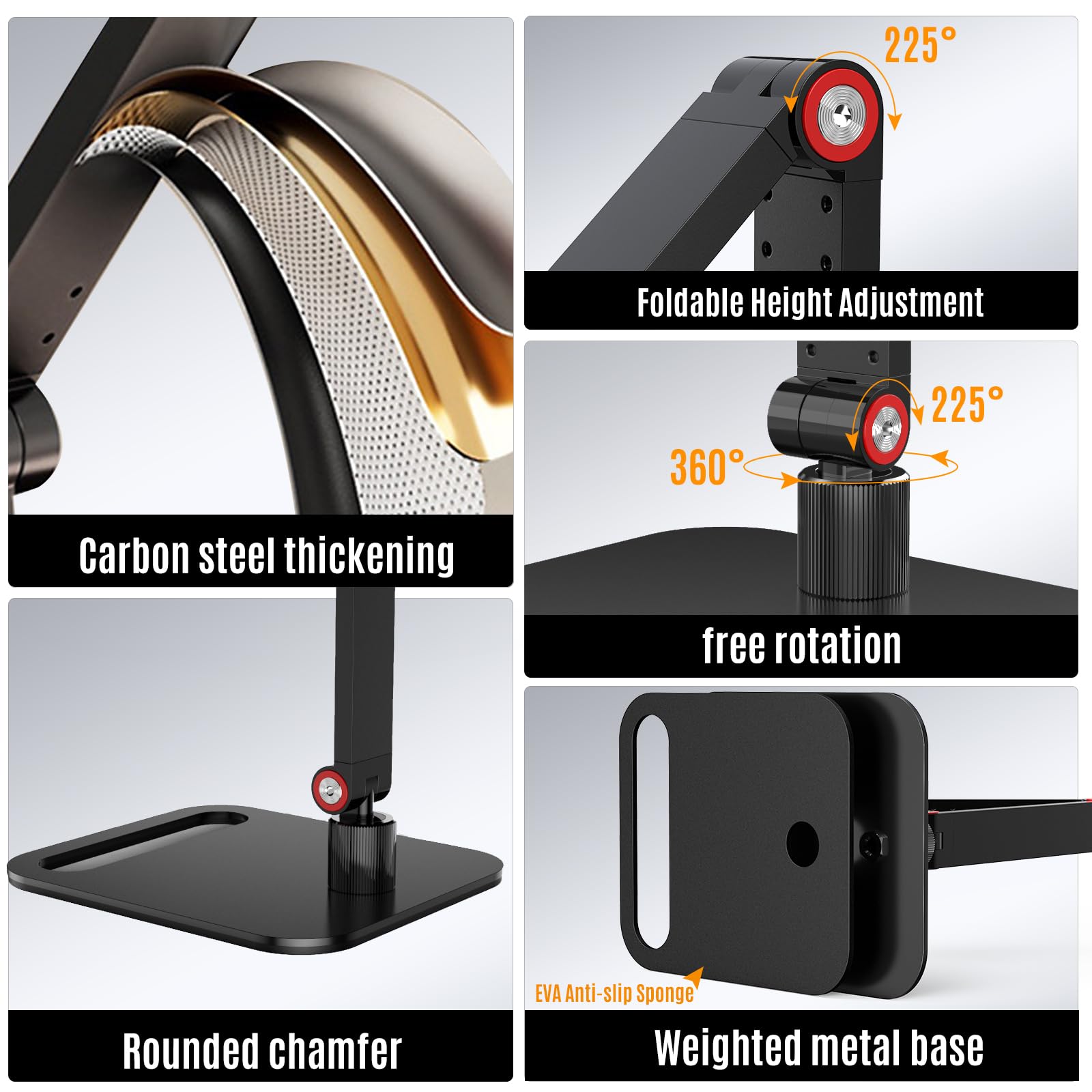 DAWASAPAT Soporte plegable para proyector de escritorio con rosca de 1/4 pulgadas, altura ajustable y rotación de 360 grados, compatible con la mayoría de proyectores de menos de 2.2 libras para el