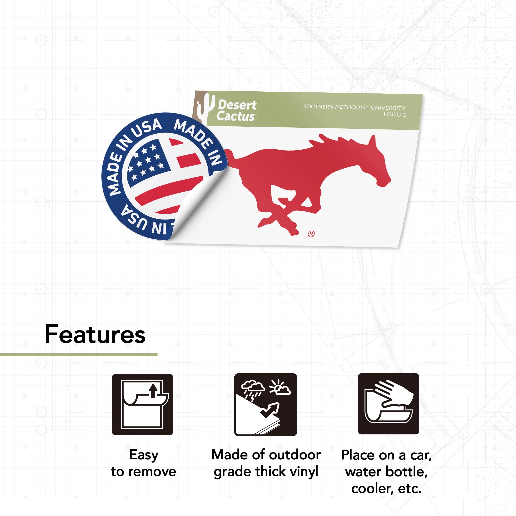 Methodist Sticker SMU Sticker Southern Methodist University (SMU) NCAA Vinyl Decal ...