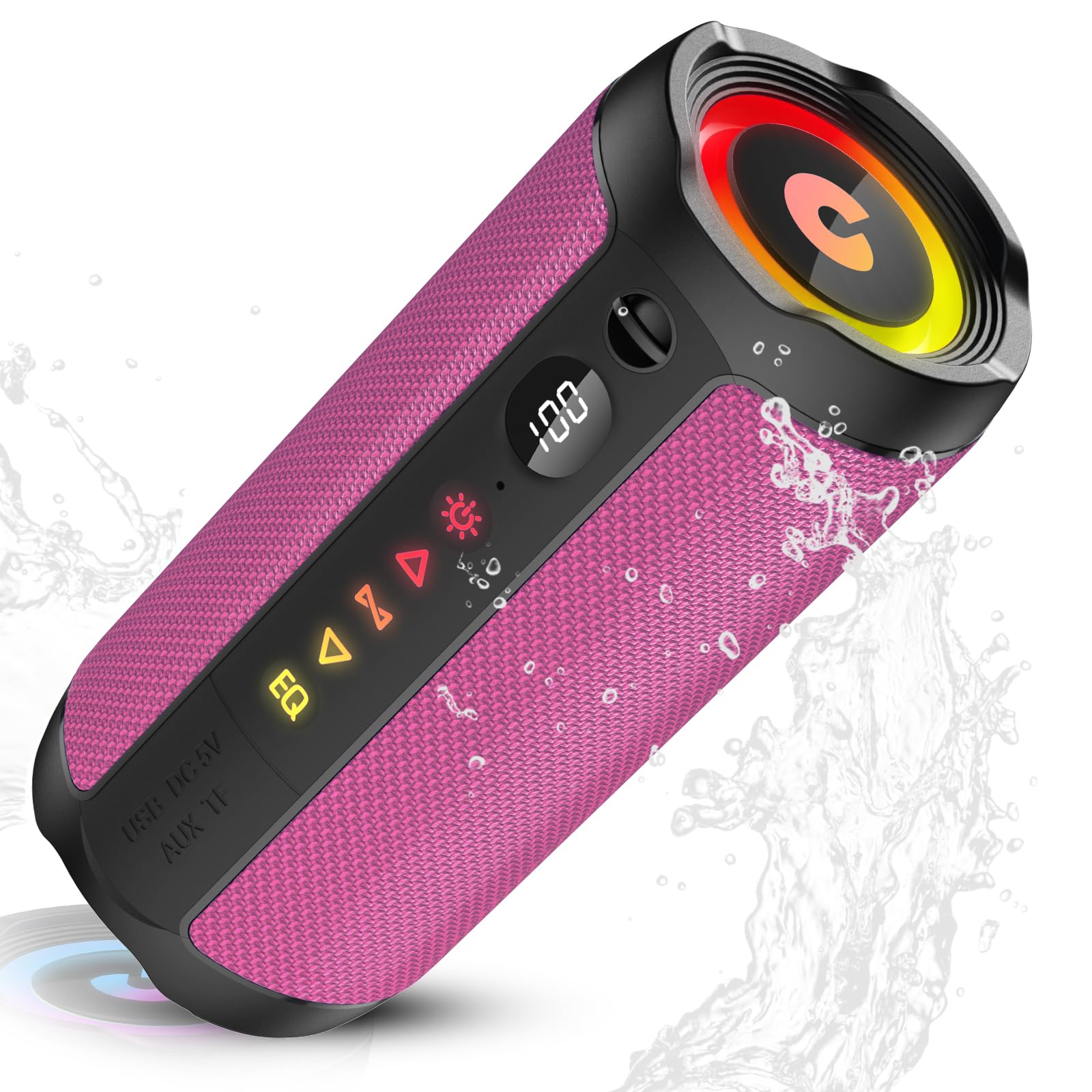 coioc Enceinte Bluetooth Puissante 5.4 sans Fil avec Bass Puissantes, Haut-Parleur Portable