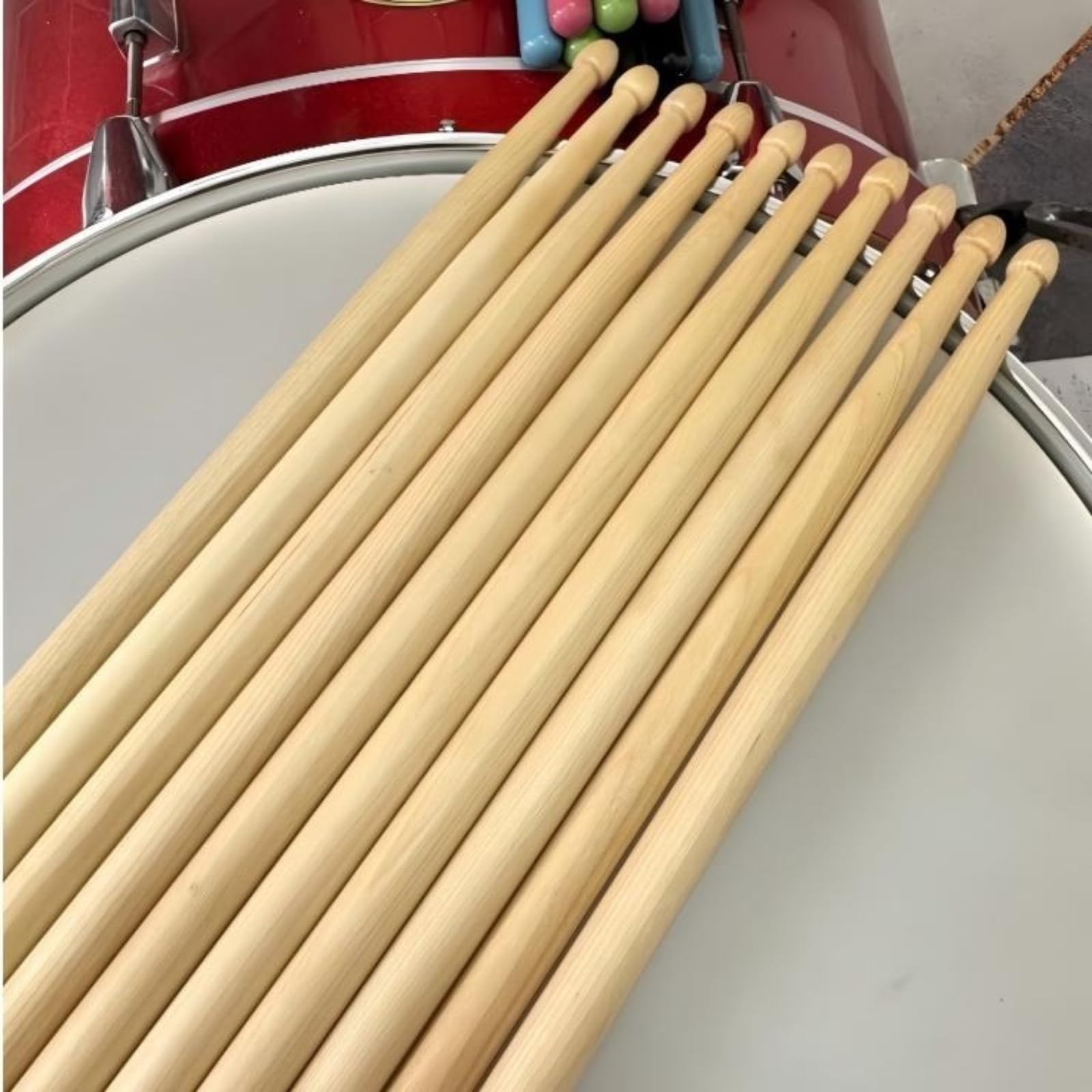 2/5/12 Bacchette per Batteria in Acero 7A, Bacchette per rullante | Accessori per batterie elettroniche, batterie jazz, strumenti a percussione, ecc (12 Pairs American Hickory)