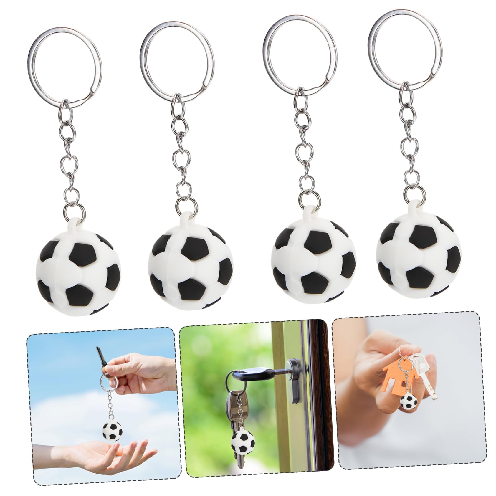 24stücke Teiliges Fußball Schlüsselanhänger Schlüsselringe Für Party-dekoration Taschenanhänger Für Jungen Und Fußballfans