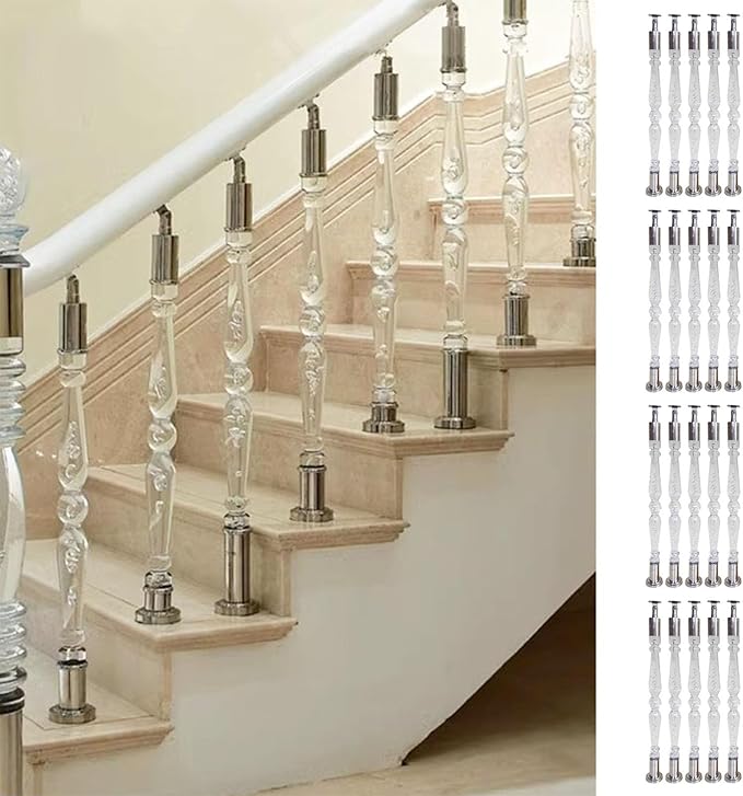 Innovz Round Acrylic Staircase Balusters Stair Spindles, Internal ...