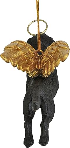 Miniatura 75 de Design Toscano Pitbull Dog Angel - Adorno navideño para árbol de Navidad, 4 pulgadas, resina de piedra fundida, acabado marrón y dorado Marrón