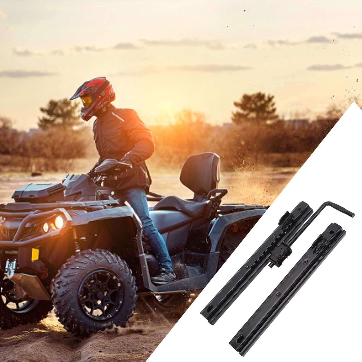 Adjustable Seat Slider, 2Pcs Seat Slider Track Strong Strength Adjustable Seat Slider Track for Go Kart Four Wheel Off Road UTV