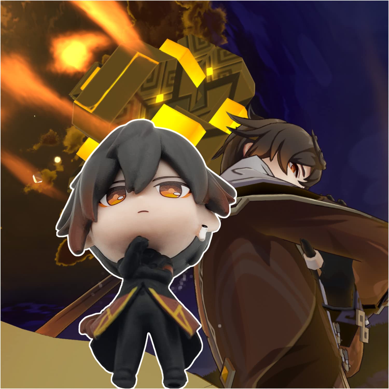 KOOLIYA Genshin Impact Figure - Cute Character from Liyue: (Zhongli), Decoration Ornaments Great Gift Collection Toy for Game Fans (Zhongli) - Zhongli