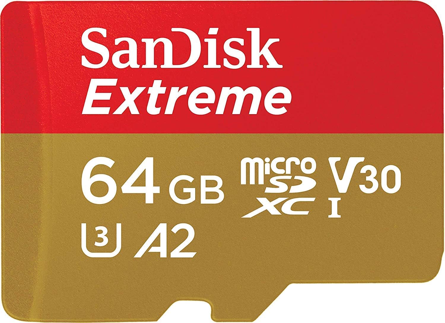 64Gb Extreme Microsdxc Uhs-I Memory Card With Adapter - C10, U3, V30, 4K, A2, Micro Sd - Sdsqxa2-064G-Gn6Ma