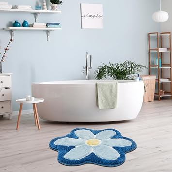 Çiçek Halısı 88,9 cm, El Yapımı Tepeli Funky Sevimli Halılar Yatak Odası için Estetik İç Mekan Halı, Mutfak, Oturma Odası, Banyo için Mükemmel