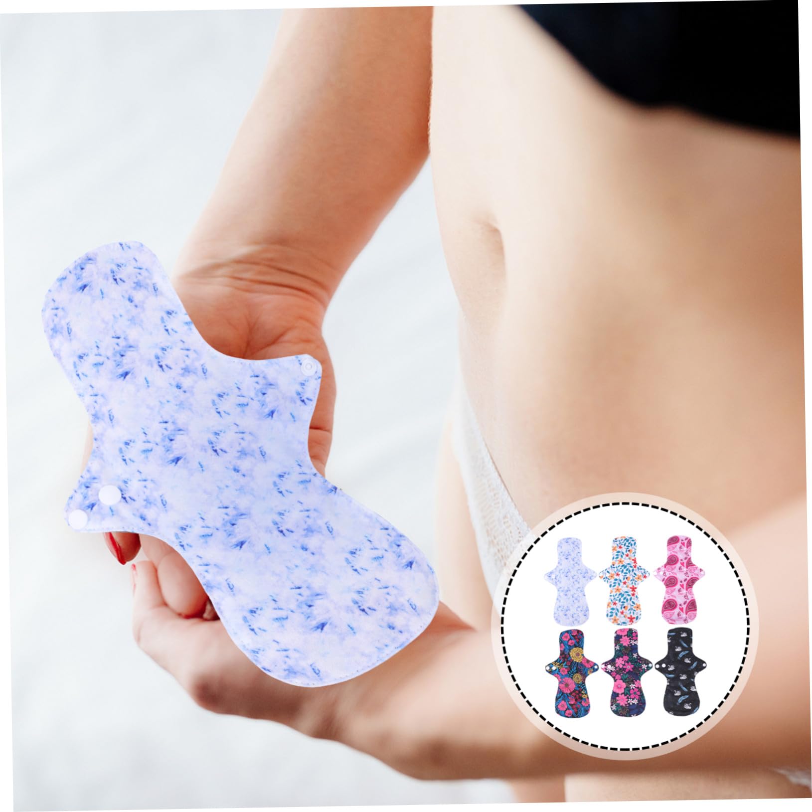 Anneome 6 Pezzi Assorbenti Lavabili Donna Assortiti Assorbenti Mestruali Riutilizzabili Traspiranti Adatti per Uso Quotidiano Viaggi e Post-parto