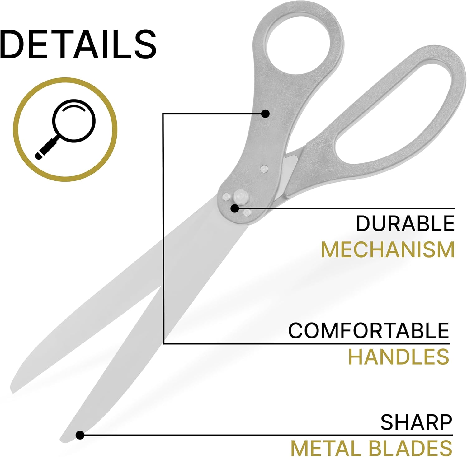 25" Giant Ribbon Cutting Scissors — Extra Large Grand Opening Ribbon Cutting Ceremony Scissors Heavy Duty Metal Construction for Grand Openings Inaugurations Ceremonies & Special Events