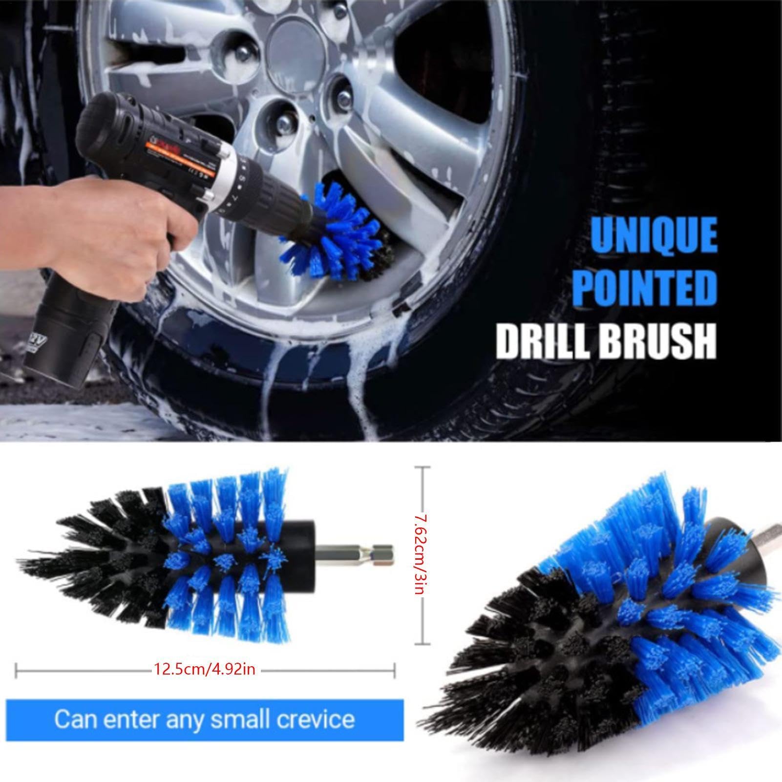 Kit de cepillo de lavado de autos, kit de herramientas de limpieza de | Kit profesional de atención automotriz para rueda, tubo de escape, ventilación de