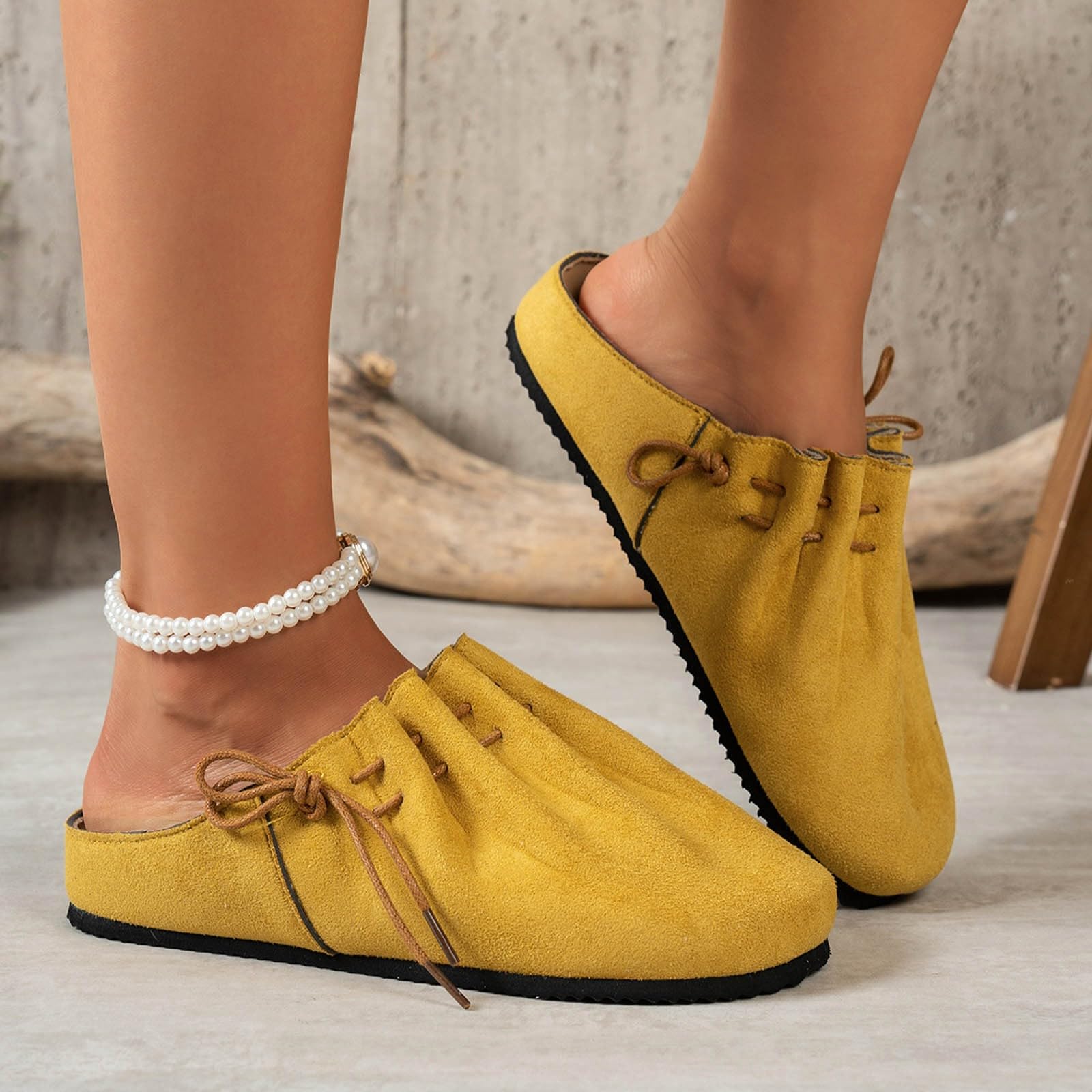 Pantuflas cómodas de Terciopelo Plisado con Suela Gruesa – Calzado Informal de Interior fácil de Poner, Forrado y de Ajuste Relajado para Uso doméstico.