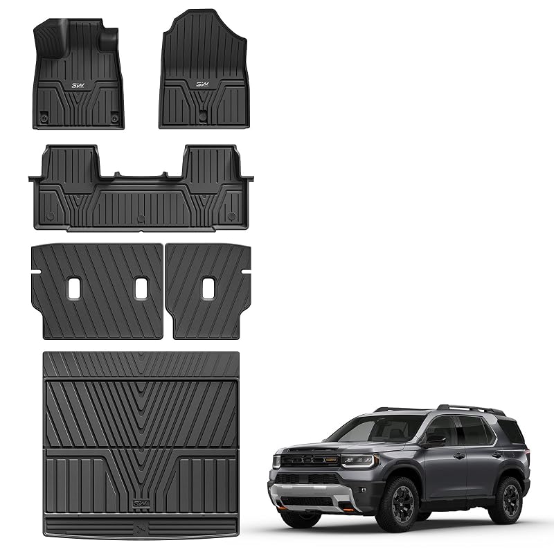 Kit de tapetes automotivos, tapete de porta-malas e protetores de encosto 3W para Honda Passport 2026