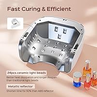 Vista 5 de BOLASEN Lámpara de uñas UV recargable inalámbrica - Luz UV para uñas de gel con reflector metálico y base de metal, secadora de uñas LED inalámbrica