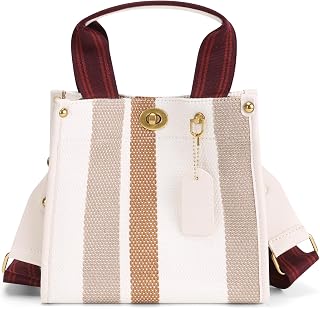 Canvas Tote Bag for Women Crossbody Hobo Bag Casual Canvas Shoulder Handbags Top Handle Color Contarst Satchel Purse