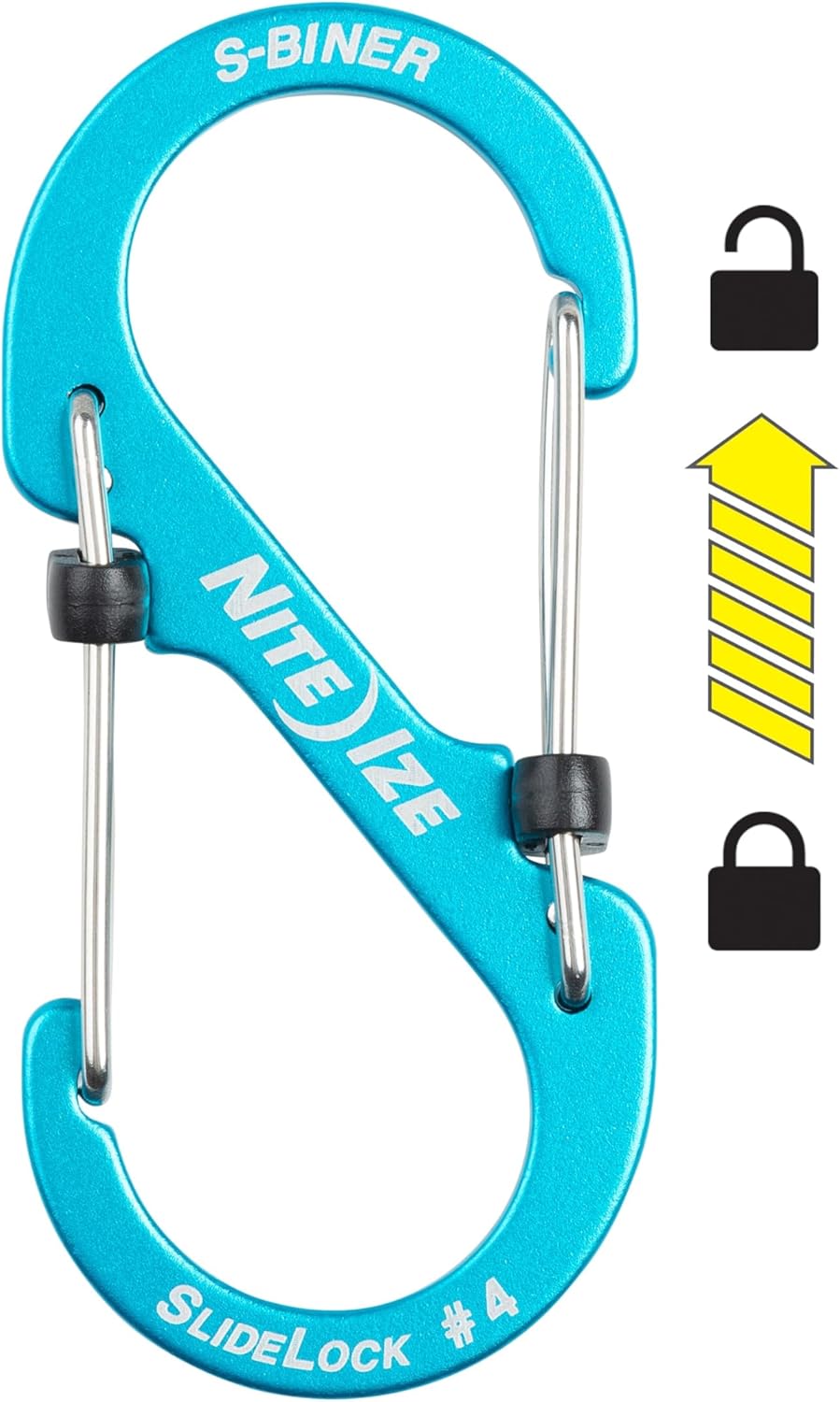 Nite Ize S-Biner SlideLock Aluminum - Size 4 - Blue - 4 Count (4 Pack)