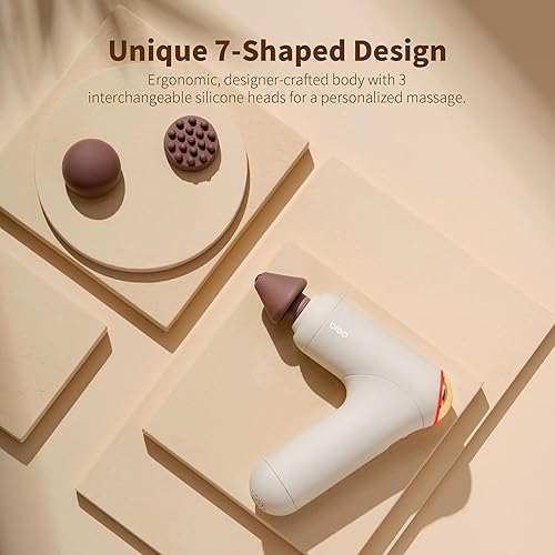 Miniatura 8 de Breo Lucky 7 Pistola de masaje con calor, masajeador muscular de tejido profundo, estimulador, relajación corporal, bajo ruido para recuperación,