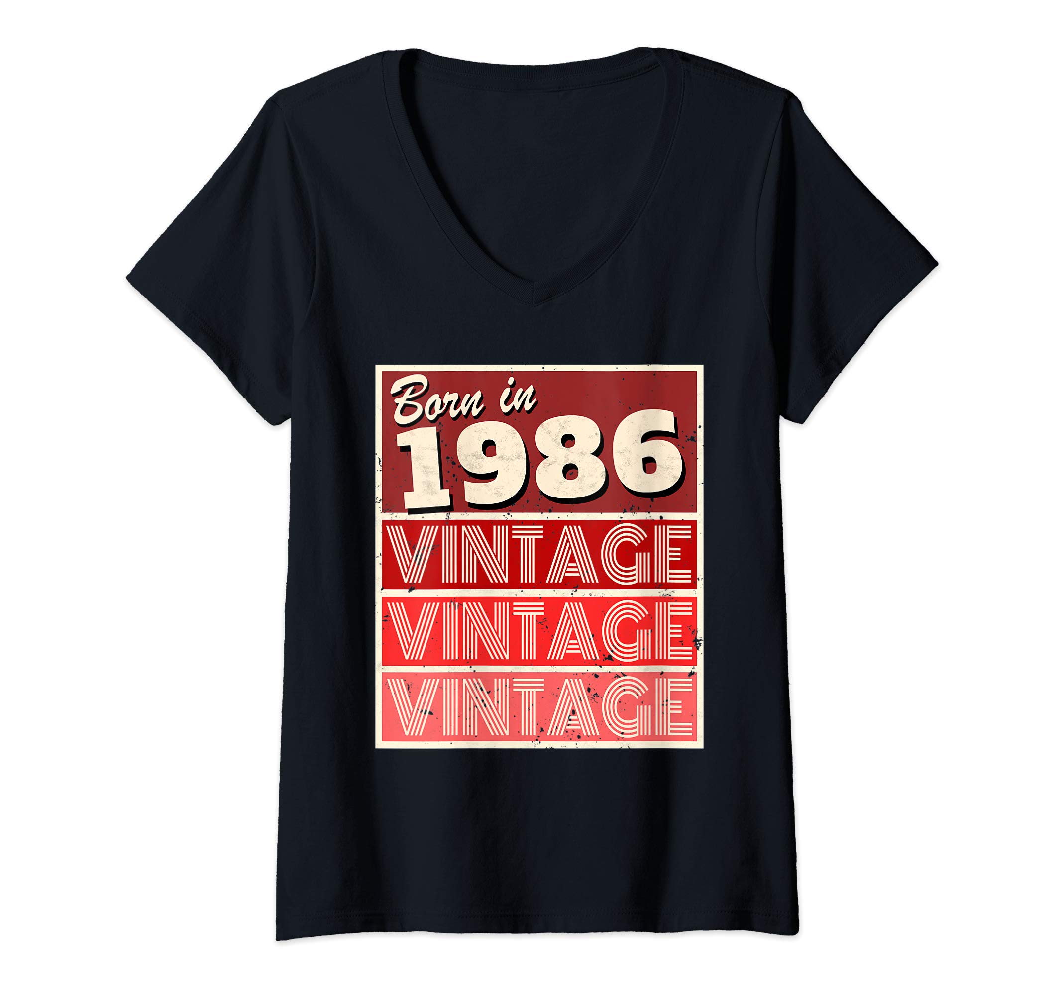 BORNWomens Born in 1986 Birthday Gift V-Neck T-Shirt