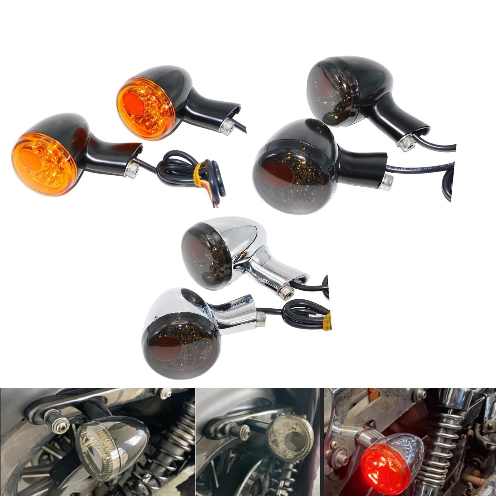 Indicatori di svolta per moto Freno posteriore moto per indicatori direzione a LED per Harley(Turn Signals Light)