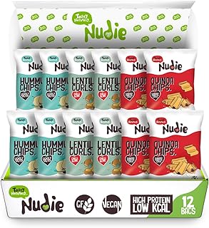 Nudie Snacks - Pulse Crisps Variety Pack - 12 x 20gram Bags - Vegan Prot...