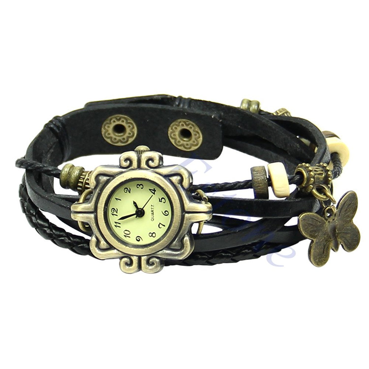 ITHANO - Leather Bracelet Analogue Black Off-White Dial Womens Watch - BK001 (B079YD2HFG) Amazon Price History, Amazon Price Tracker