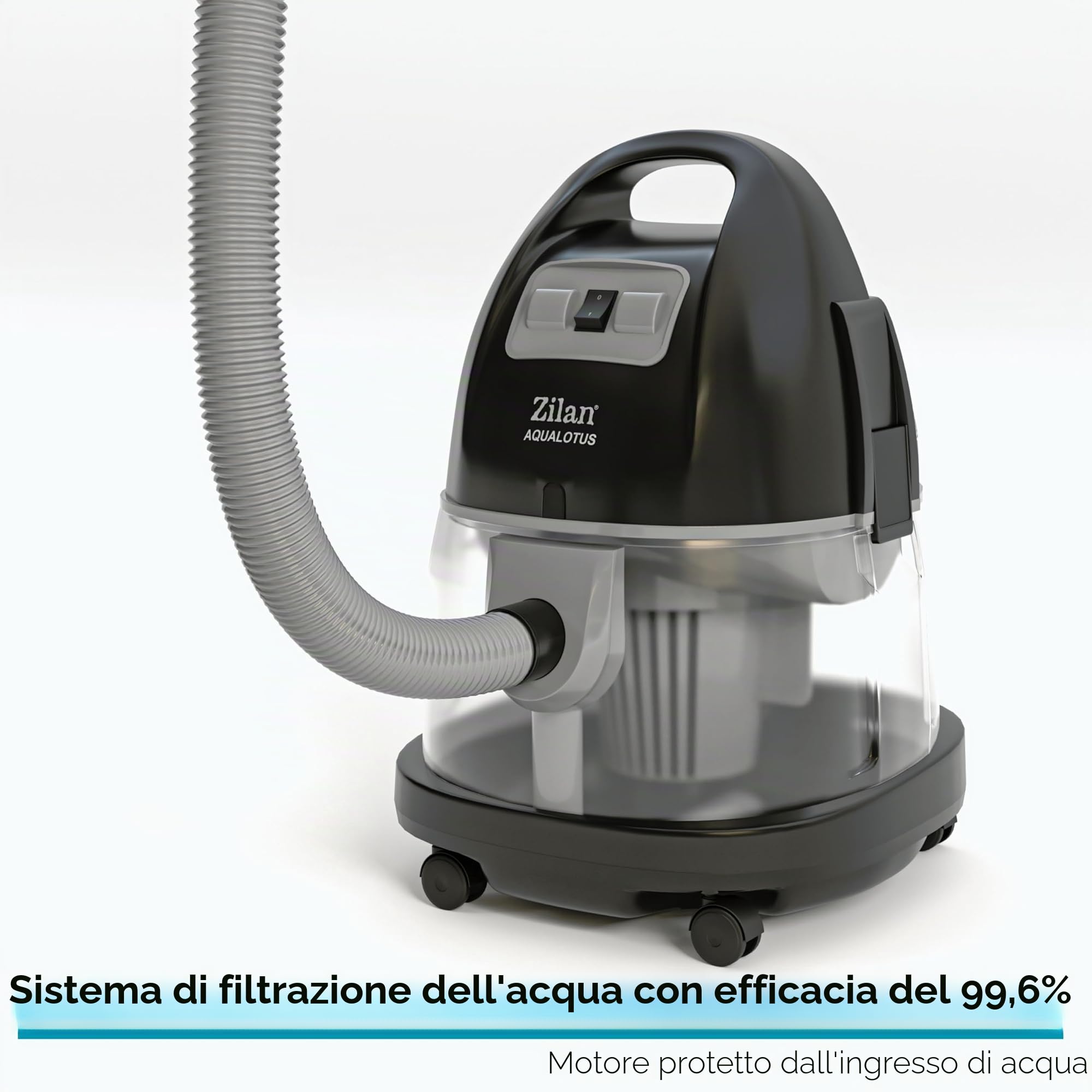 Zilan Aspirapolvere con filtro dell'acqua, per chi soffre di allergie, aspirapolvere senza sacchetto, classe energetica A H20, potenza di aspirazione 2.000 Watt