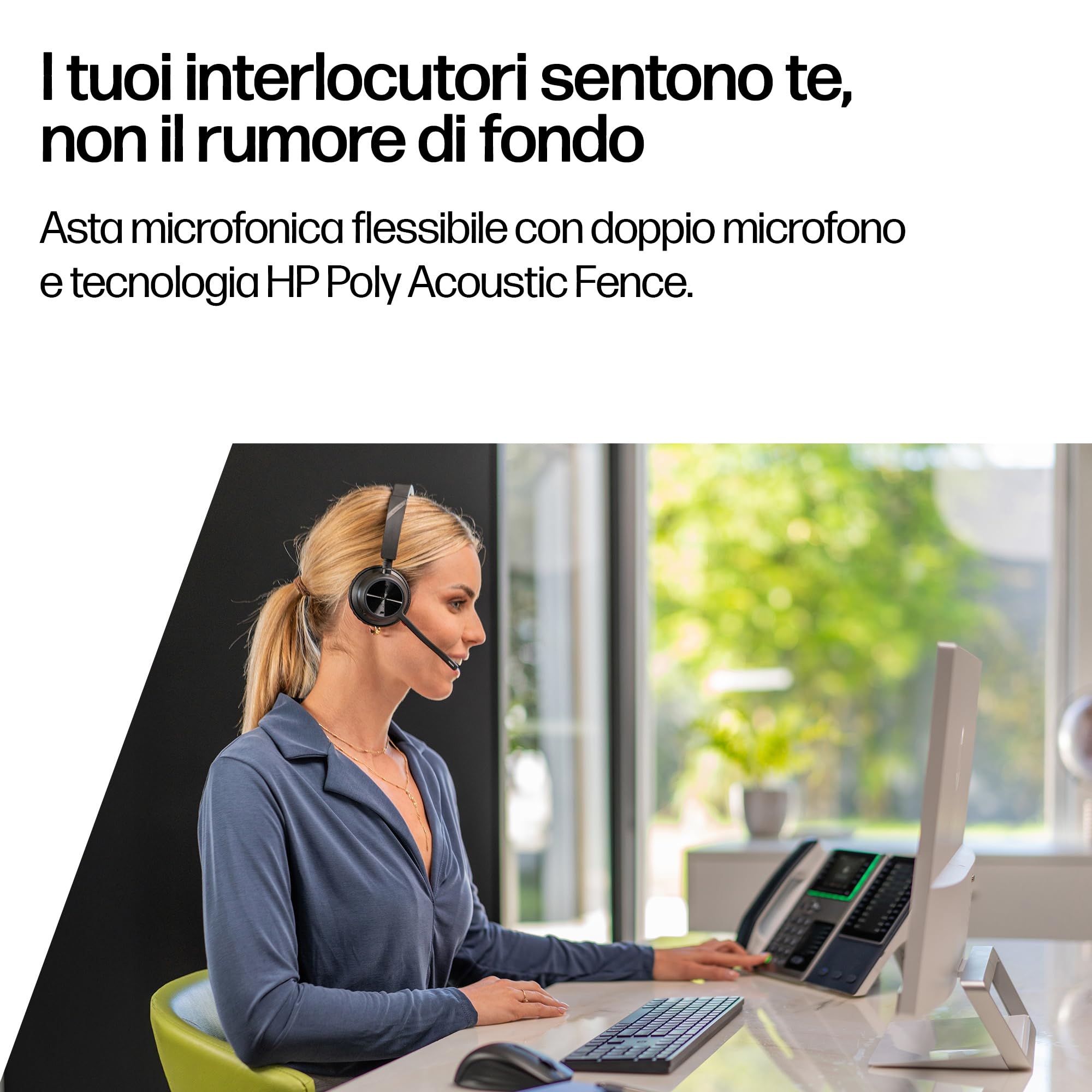 Poly Voyager 4310 UC, Cuffia Monoaurale Senza Filo, Connessione Bluetooth e Dongle USB-C BT700, Cuscinetto in Similpelle, Autonomia 24 Ore, Base per Ricarica, Compatibile con Windows 10 e macOS, Nero