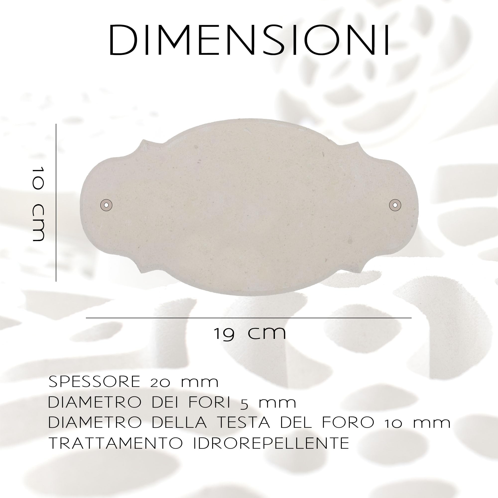 Targa Personalizzata con Nomi/Via in Pietra Leccese, Modificabile con Fori, Targhetta Porta Ingresso con Numero Civico Esterno Made in Italy 19x10H cm - PRODUZIONE MONTEDURO