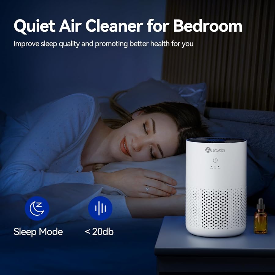 Aucleia Air Purifiers for Home Pets, Air Cleaner for Bedroom, White | H13 True Hepa Filter,Aromatherapy Function,Removes Pets Hair Dander Odor,Smoke Dust Pollen,Perfect For Small Spaces, image 4