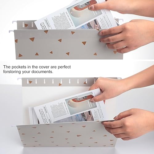 Miniatura 5 de Estune 32 piezas de carpetas colgantes decorativas tamaño carta, organizadores de carpetas de archivo para gabinete con pestañas ajustables de corte
