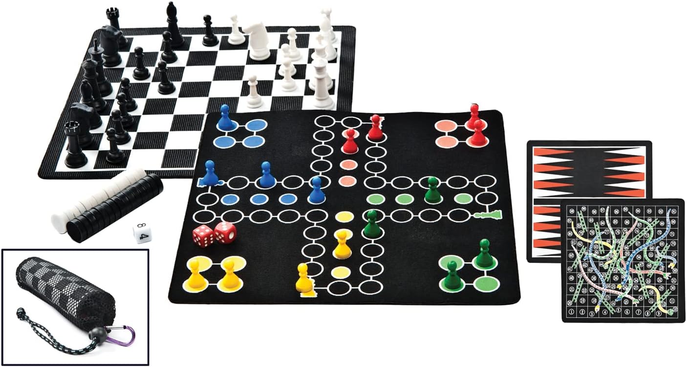 Outside Inside Backpack Board Games, Compact, Foldable, Magnetic, Travel Size for Camping and Travel