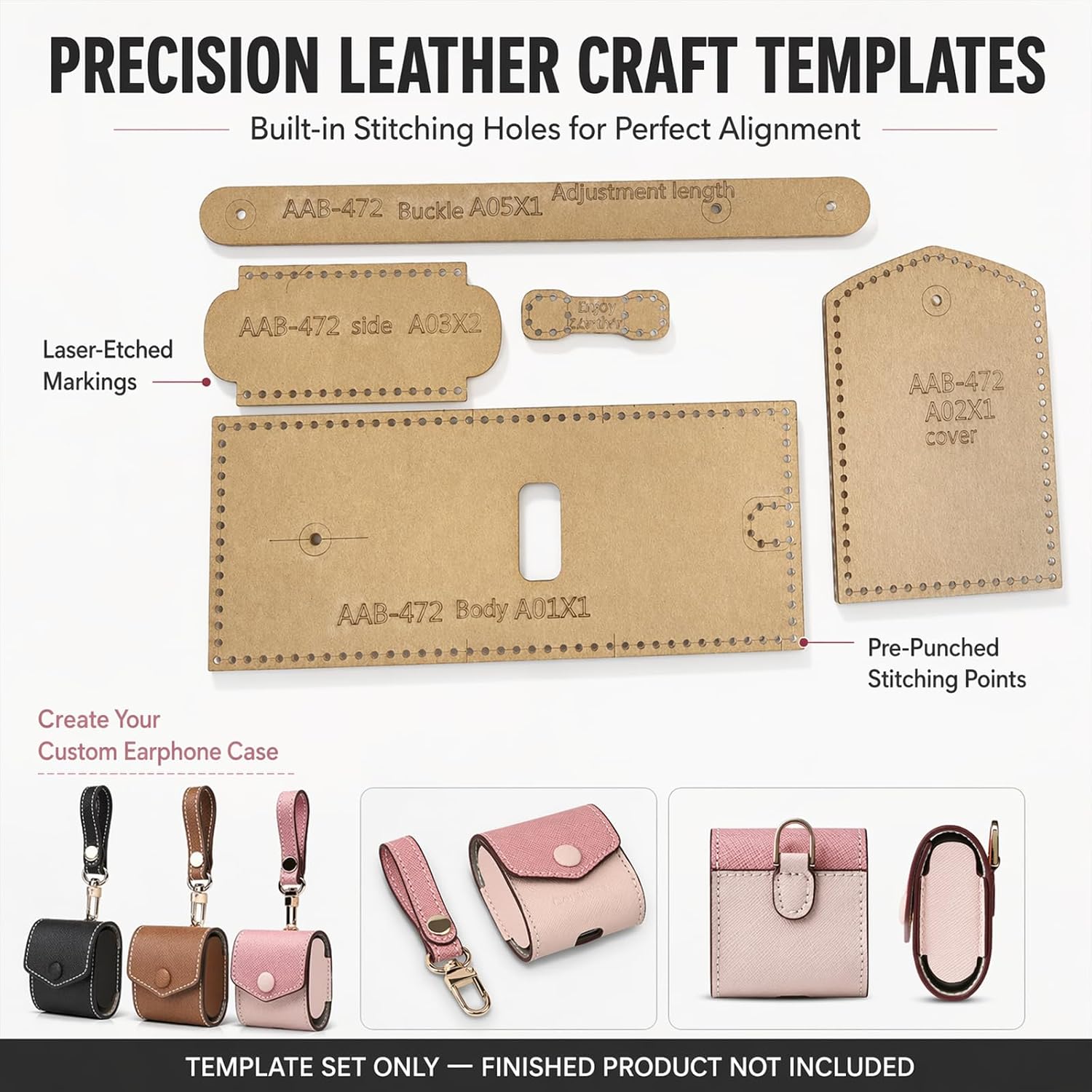 RIVEENY Coin Purse Card Holder Acrylic Template Leather Pattern Acrylic Leather Pattern Leather Templates for Wallet (AAB-472)