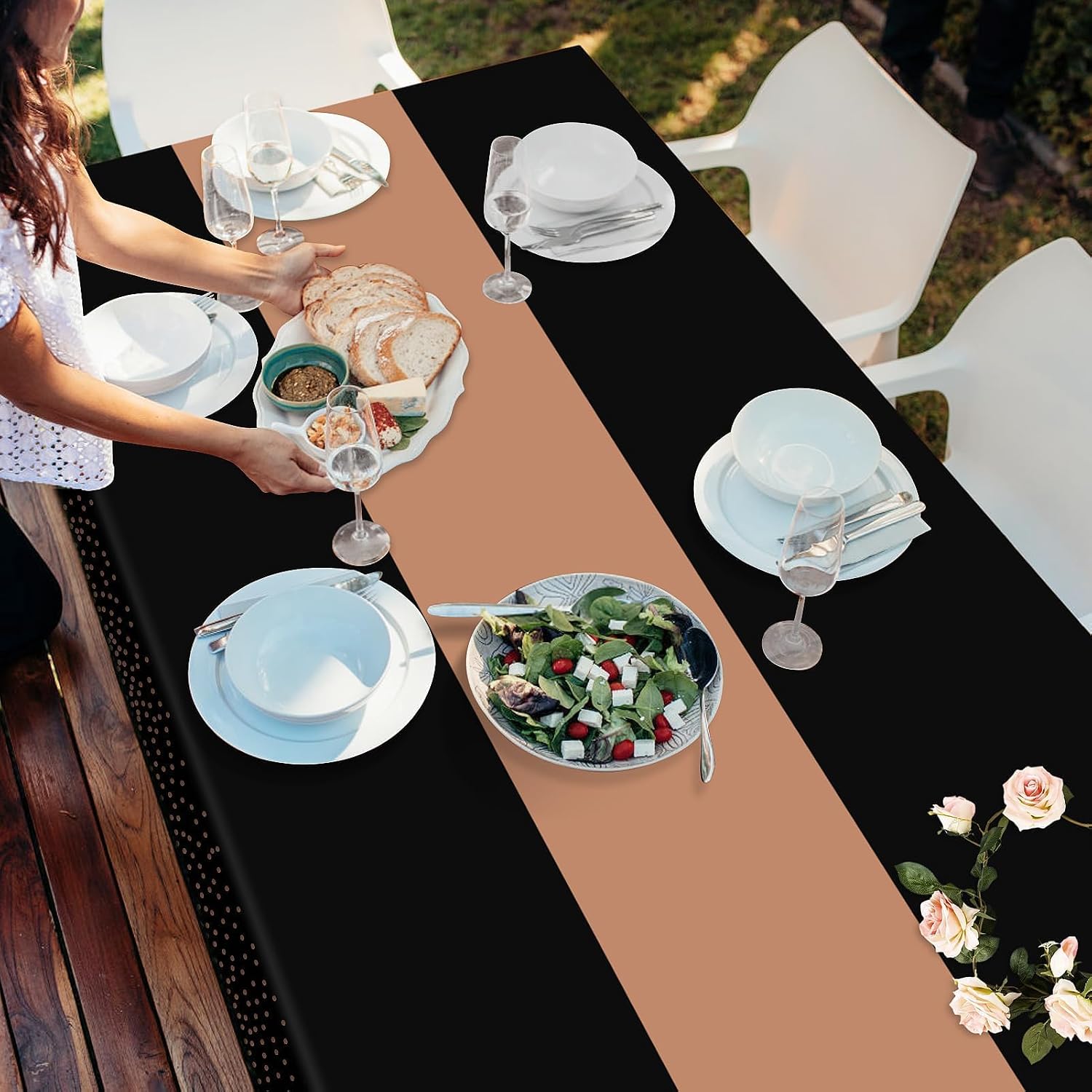  3 Pack Graduation Tablecloth,Graduation Decorations Class of 2026 Graduation Party Decorations,54"x108"Black Rose and Gold Plastic Table Cloth Disposable for Home,School,Birthday,Wedding,Party thumbnail