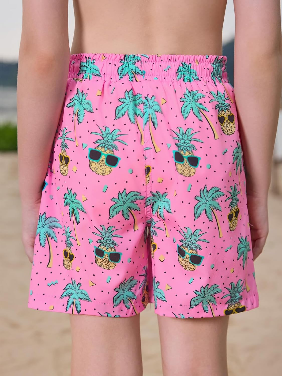 Haloumoning Boys Swim Trunks with Compression Liner Kids Drawstring Bathing Suit Quick Dry Swim Shorts 5-14 Years - Image 4