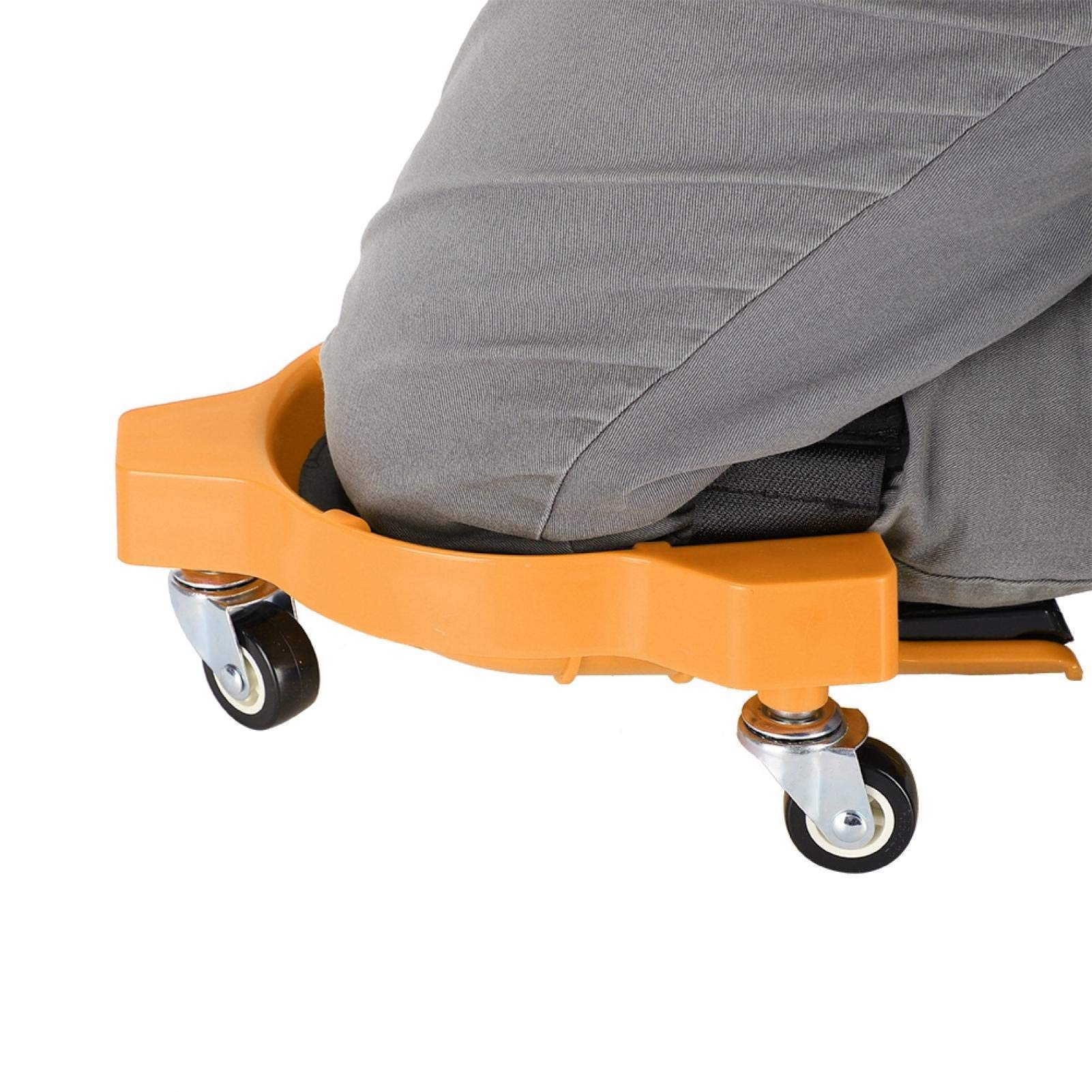 Coussin de Genou Roulant, Coussin de Genou Coulissant de Jardin, Plateau de Genou Multifonctionnel en Mousse avec Sangle Réglable, Genouillères Confortables pour Le Travail du Bois(Jaune)