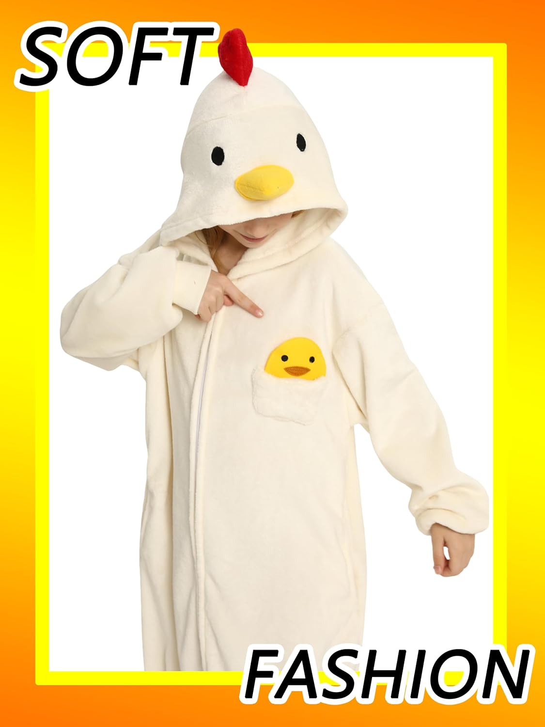 Unisex Kids Animal Oneise Pajamas, Boys Girls Flannel Hooded Halloween Cosplay Costume/Homewear/Sleepwear - Image 2