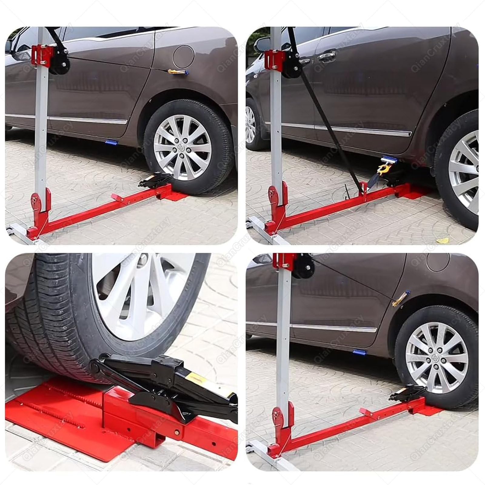 Estrattore ammaccature 3 in 1 con forza di 350 kg, gancio a 8 artigli regolabile da 10 a 92 cm per passaruota, sottosquadri, restauro telaio, non necessita di verniciatura